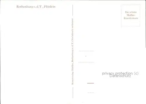 Moessler L. Rothenburg o.d. T. Ploenlein  Kat. Kuenstlerkarte