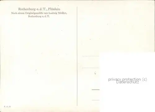 Moessler L. Rothenburg o.d. T. Ploenlein Pferdekutsche Kat. Kuenstlerkarte