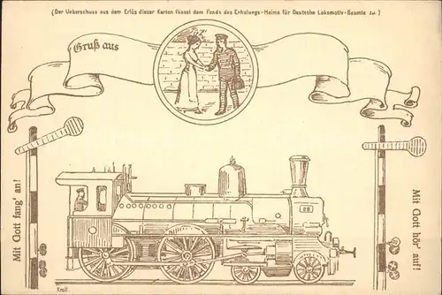 Lokomotive Zeichnung Kroll  Kat. Eisenbahn