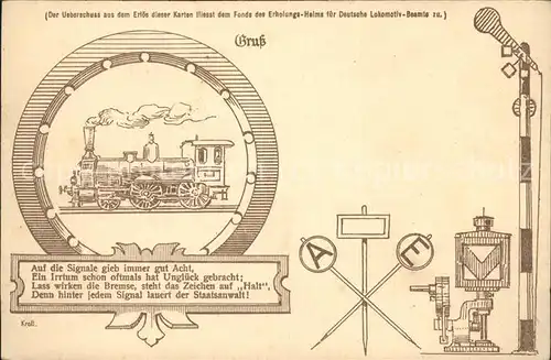 Lokomotive Zeichnung Kroll Vers  Kat. Eisenbahn