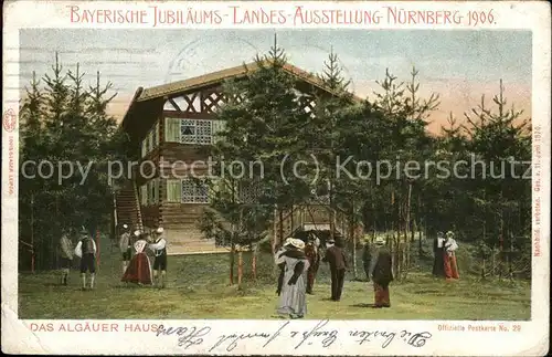 Ausstellung Bayr Landes Nuernberg 1906 Algaeuer Haus  Kat. Expositions