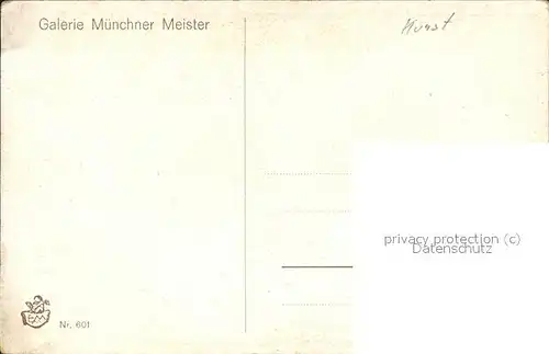 Verlag Galerie Muenchner Meister Nr. 601 M. Peur Paar Rosen  Kat. Verlage