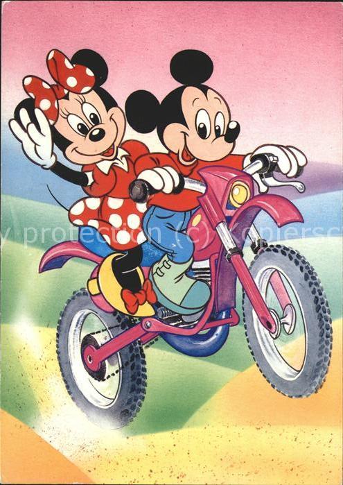 Disney Walt Micky Maus Minnie Motorrad Kat Unterhaltung Nr Kk Oldthing Ansichtskarten Unsortierte Motivkarten