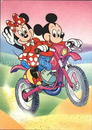 Disney Walt Micky Maus Minnie Motorrad  Kat. Unterhaltung
