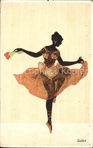 Ballett Ballerina Schattenbildkarte Kat. Tanz