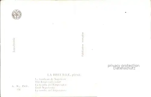 Verlag Noyer (AN Paris) Nr. 538 La Breuille Tombeau de Napoleon  Kat. Verlage