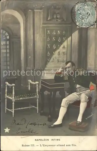 Napoleon Bonaparte Intime Scene III. L Empereur attend son fils H. Manuel  Kat. Persoenlichkeiten