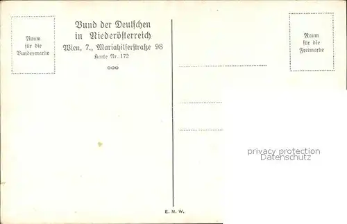 BDD Niederoesterreich Kuenstlerkarte F. Niessner Friedhof Verlassen bin i / Bund der Deutschen /