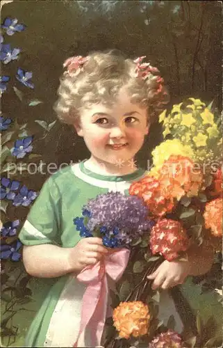 kk87041 Kinder Child Enfants Blumen  Kategorie. Kinder Alte Ansichtskarten