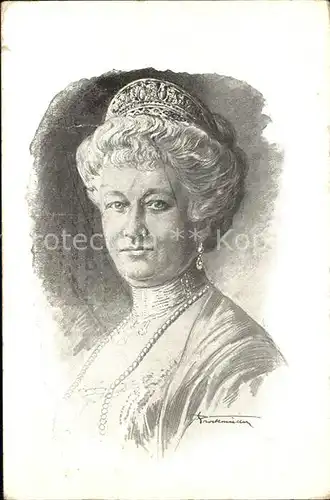 Auguste Victoria Kaiserin Kuenstlerkarte Spendenkarte Landesheeres Flotte  Kat. Adel Preussen
