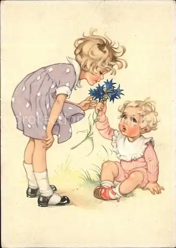 kk87108 Kinder Child Enfants Blumen  Kategorie. Kinder Alte Ansichtskarten