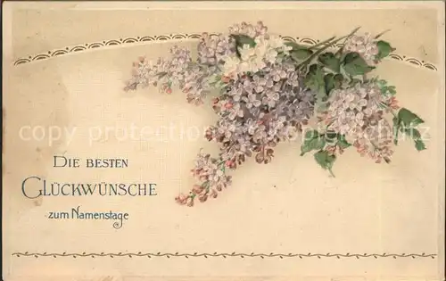 Namenstag Namenskarte Glueckwunsch Blumen  /  /