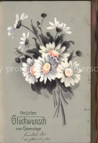 Namenstag Namenskarte Blumen Margeriten  /  /