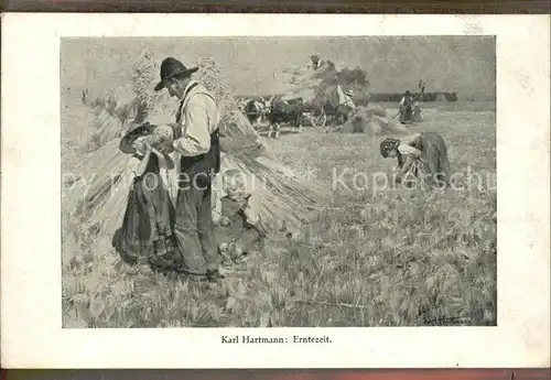 Ernte Landwirtschaft Heu Kuenstlerkarte Karl Hartmann Nr. 39 Kinder  Kat. Landwirtschaft