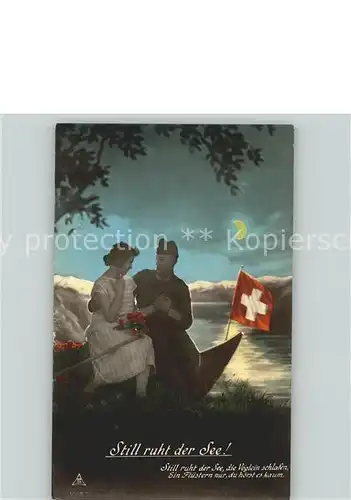 Helvetia Schweiz Still rugt der See / Heraldik /