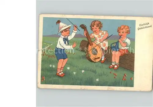 kk88896 Kinder Child Enfants Baumstamm Trompete Violoncello Kategorie. Kinder Alte Ansichtskarten