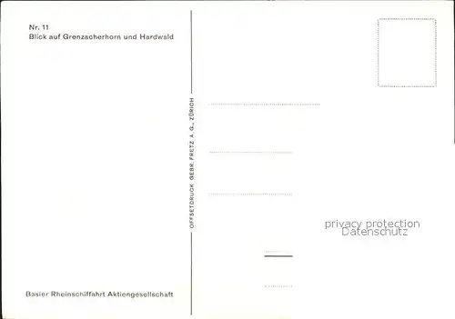 Helvetia Schweiz Kuenstlerkarte Grenzacherhorn Hardwald Boot / Heraldik /
