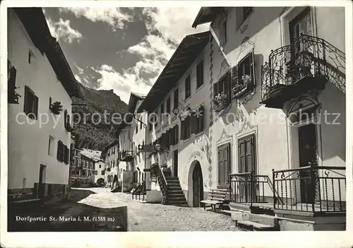 Helvetia Schweiz Dorfpartie St.Maria / Heraldik /