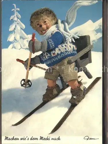 Mecki Nr. 355 Ski Skifahren Schal  Kat. Comic