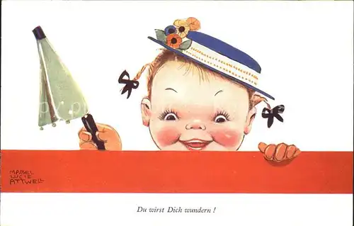 Verlag Primus Nr. 2575 Kuenstlerkarte Mabel Lucie Attwell Kind Schirm Hut  Kat. Verlage