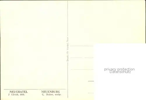 Kuenstlerkarte J. Ulrich Neuchatel C. Huber Neuenburg Kat. Kuenstlerkarte