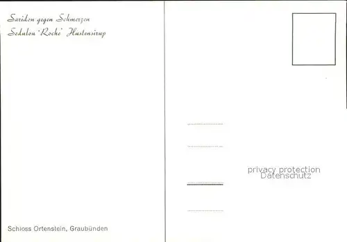 Medizin Saridon Sedulon Roche Hustensirup Schloss Ortenstein Graubuenden