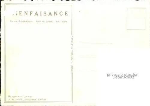 Bienfaisance Rivapiana Locarno VI. 31 Edition Kuenstlerkarte Zuppinger