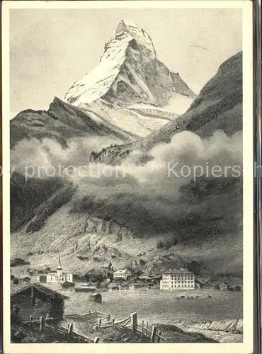 Kuenstlerkarte C. Huber Zermatt  Kat. Kuenstlerkarte