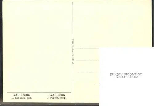 Kuenstlerkarte Aarbourg L. Rohbock delt.  J. Poppel sculp. Kat. Kuenstlerkarte