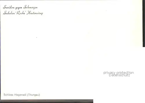 Medizin Saridon Sedulon Roche Hustensirup Schloss Hagenwil Thurgau