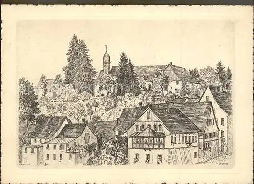 Radierung Strauss Auf Burg Stein am Rhein I. 32. Edition Bienfaisance  / Druckereigewerbe /