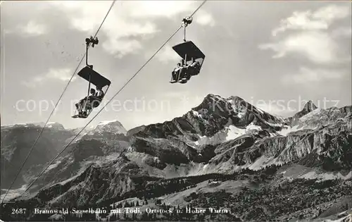 Sessellift Braunwald Toedi Ortstock Hoher Turm  Kat. Bahnen