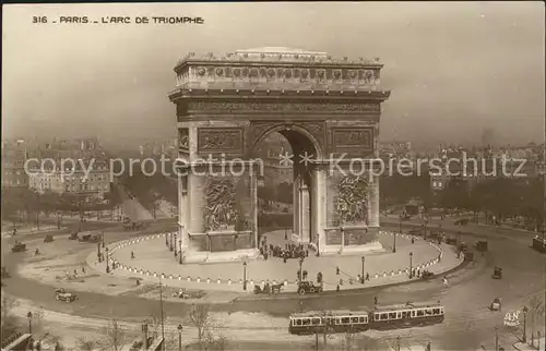 Foto AN Paris (Noyer) Nr. 316 Paris Arc de Triomphe Strassenbahn / Fotografie /