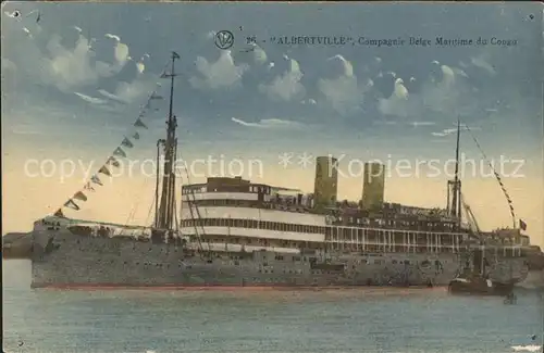 Dampfer Oceanliner Albertville Compagnie Belge Maritime du Congo Kat. Schiffe
