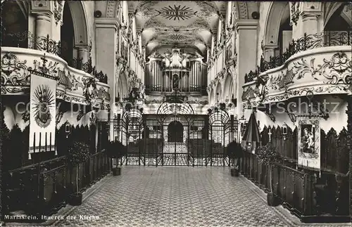 Kirchenorgel Mariastein Inneres der Kirche Kat. Musik