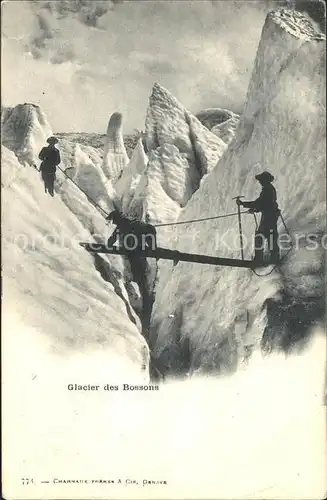 Gletscher Glacier des Bossons Bergsteiger Kat. Berge