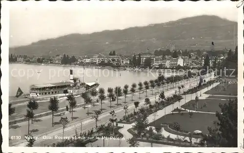 Dampfer Seitenrad Vevey Quai Roussy Mt. Pelerin Kat. Schiffe