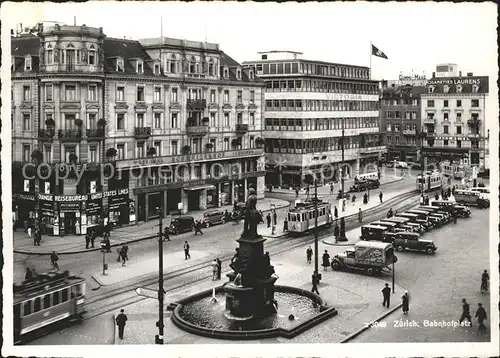 Strassenbahn Zuerich Bahnhofplatz Kat. Strassenbahn