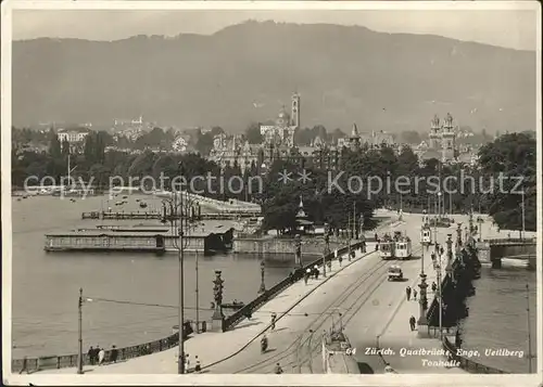 Strassenbahn Zuerich Quaibruecke Enge Uetliberg Tonhalle  Kat. Strassenbahn