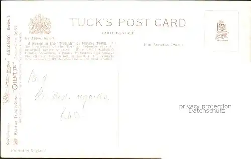 Verlag Tucks Oilette Nr. 8937 Colombo Pettah Native Town Ochsenwagen  / Verlage /