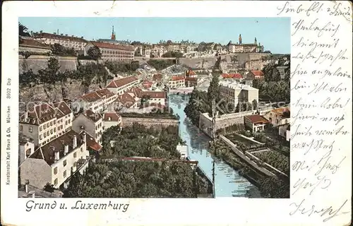 Goldfensterkarte Nr. 3902 Grund Luxemburg Kat. Verlage