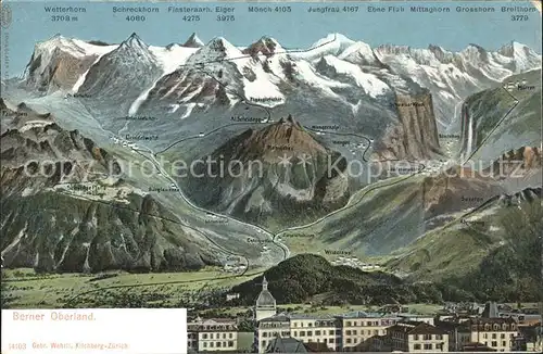 Panoramakarte Berner Oberland / Besonderheiten /