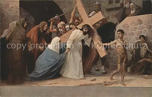 Jesus Kreuzgang Kuenstlerkarte Gebhard Fugel  Kat. Christentum