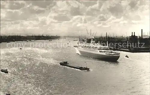 Dampfer Oceanliner Tegenlicht Nieuwe Maas  Kat. Schiffe