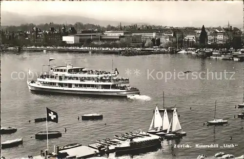 Motorschiffe Linth Zuerich Kat. Schiffe