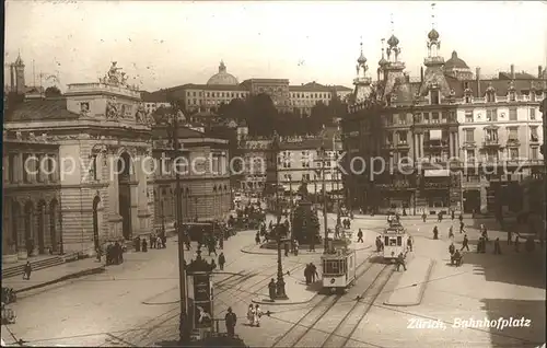 Strassenbahn Zuerich Bahnhofplatz Kat. Strassenbahn