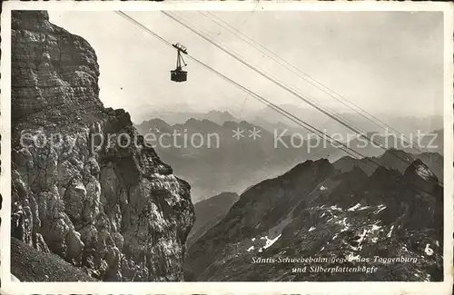 Seilbahn Saentis Toggenburg Silberplattenkoepfe / Bahnen /