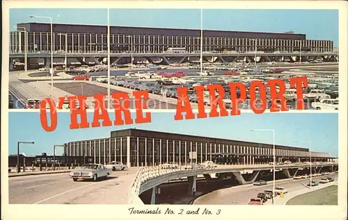 Flughafen Airport Aeroporto O Hare Terminals No. 2 and No. 3 Kat. Flug