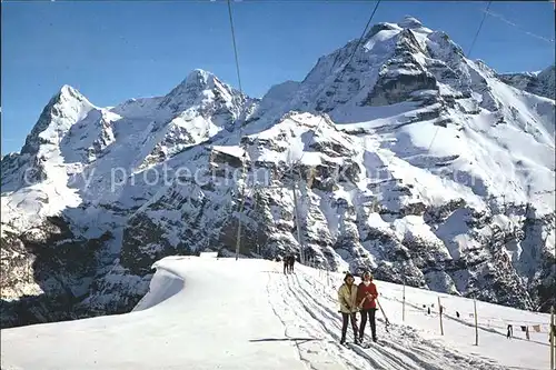 Skifahren Skilift Schiltgrat Muerren Eiger Moench Jungfrau Kat. Sport