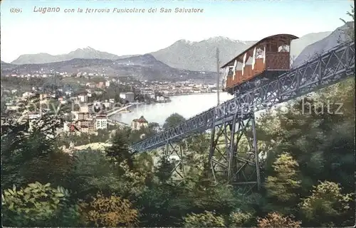 Zahnradbahn Lugano ferrovia funicolare San Salvatore  Kat. Bergbahn